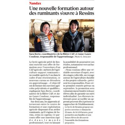 Parution Journal Le Progrès 21.03.2026